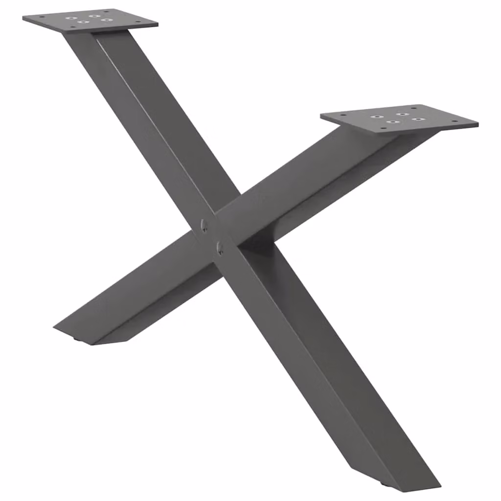 Berkfield Home X-Shaped Coffee Table Legs, 2 Piece Set, Anthracite Black Steel, H: 70 cm – 2