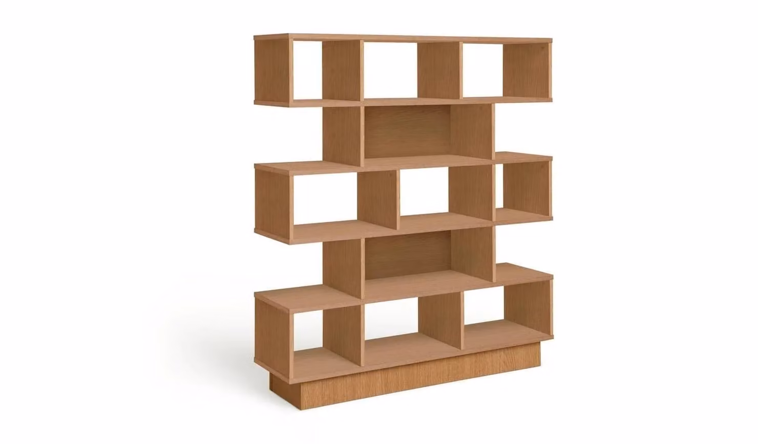 Cheap Furniture Warehouse Cube Wide Freestanding Shelving Unit in Brown, W/D/H: 131 x 30 x 110 cm