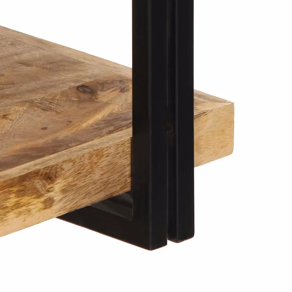 Berkfield Home Wall Mounted Mango Wood Shelf in Brown, W: 110 cm, D: 33 cm, H: 45 cm – 5