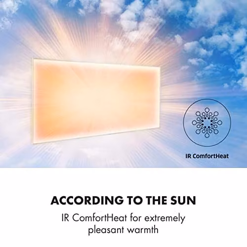 ENER-J 720W Carbon Crystal Infrared Heating Panel, White, W/H/D: 119.5 x 59.5 x 2.2 cm – 2