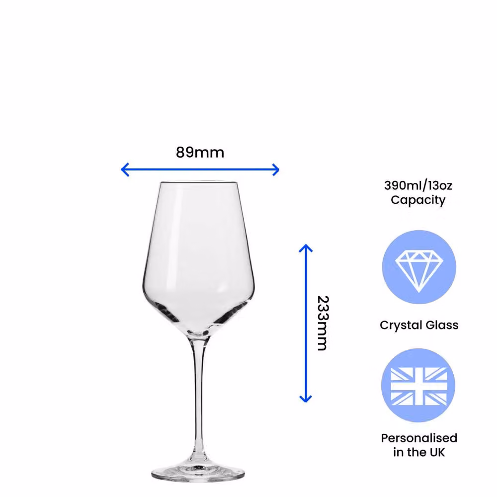 Uniqueful Personalised Infinity Wine Glass for Graduation Congratulations, 390ml, Clear – 2