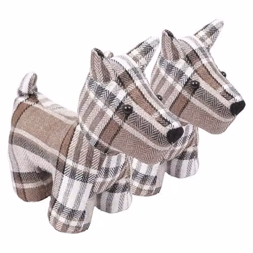 Nicola Spring Bentley Dog Door Stop, Brown, Pack of 2, W: 30 cm, D: 24.4 cm, H: 13.6 cm – 1