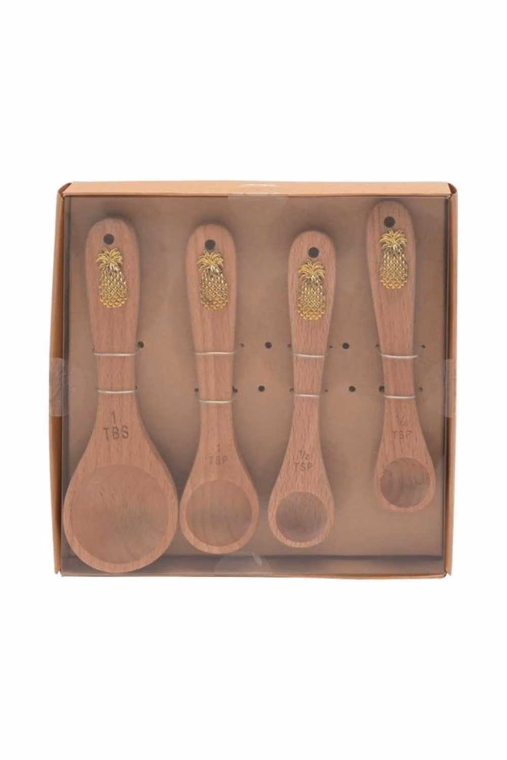 KDMD Hestia Pineapple Measuring Spoon Set of 4 in Brown Wood – 2