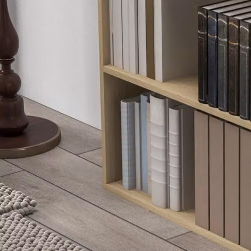HOMCOM 2 Tier Bookshelf with Adjustable Shelves and Back Panel in Brown Wood Finish – 5