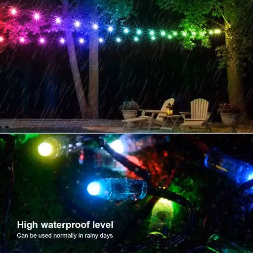 ENER-J Smart Magic RGB LED Fairy Lights, 50 LED, White and Multicolour, WiFi and Bluetooth Enabled with Remote Control, W/D/H: 25 x 25 x 19 cm – 3