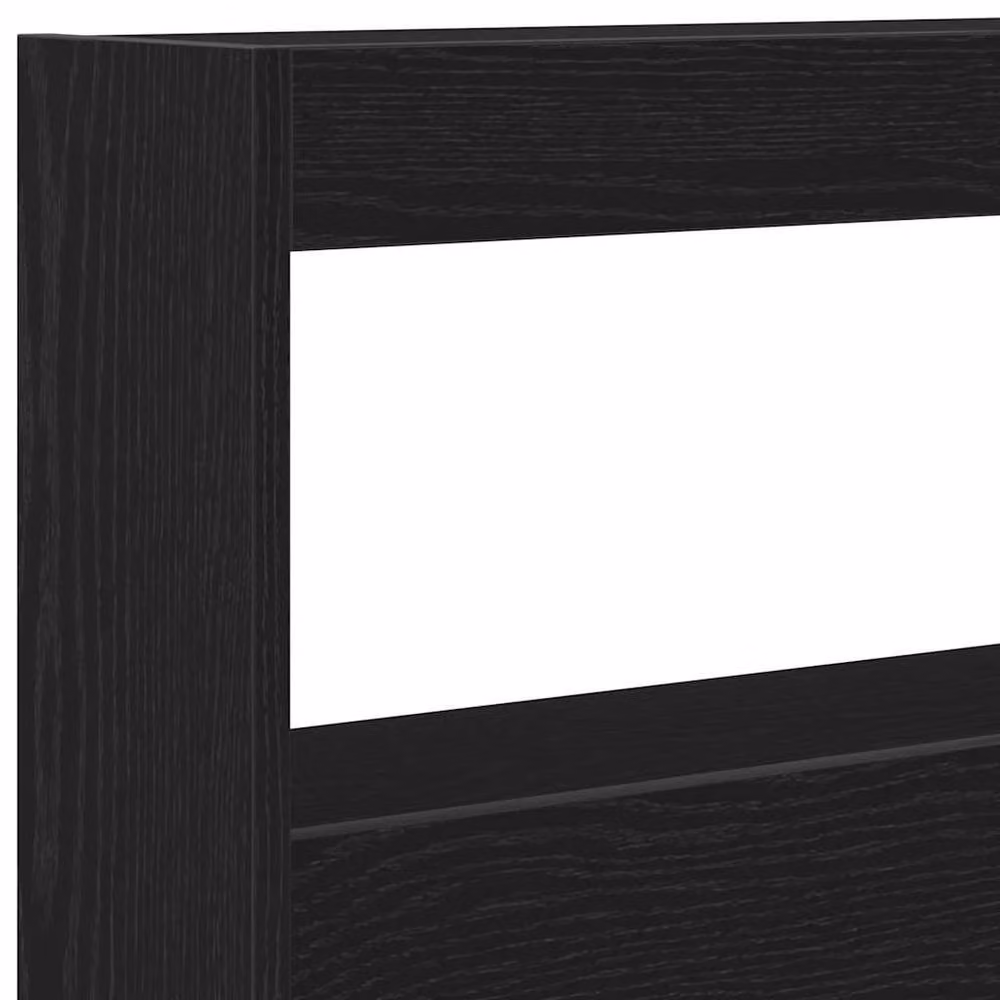 Berkfield Home Modern Black Oak Headboard Cabinet with LED Lighting and USB Charging Port, W/D/H: 180 x 17 x 102 cm – 5