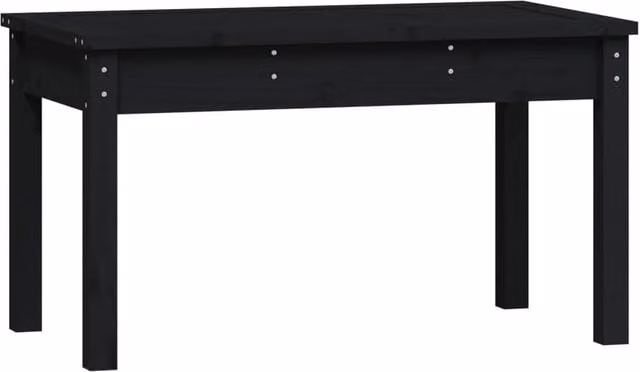 Berkfield Home Rustic Black Solid Wood Pine Garden Bench W/D/H: 80 x 44 x 45 cm