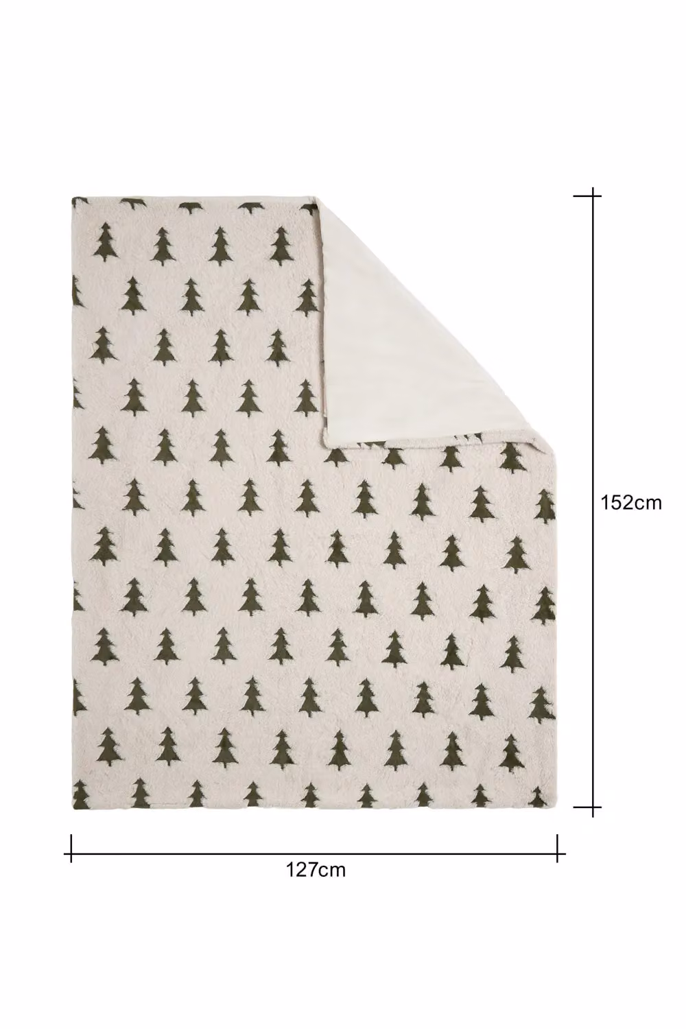 BHS Faux Fur Christmas Throw in Cream, W/D/H: 152 x 127 x 1 cm – 2
