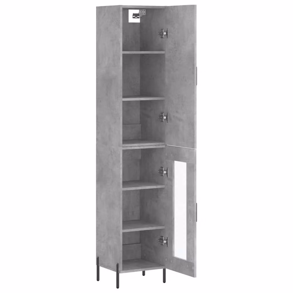Berkfield Home Highboard in Concrete Grey, H 180 x W 34.5 x D 34 cm – 3