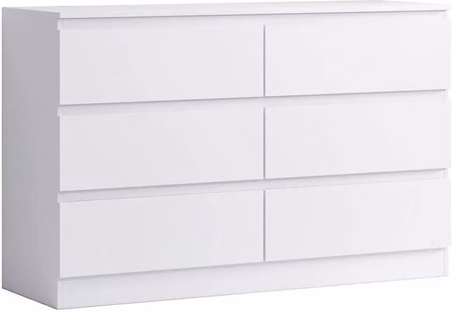 SPETLEK 6 Drawer Chest of Drawers in White Matt Finish – 1