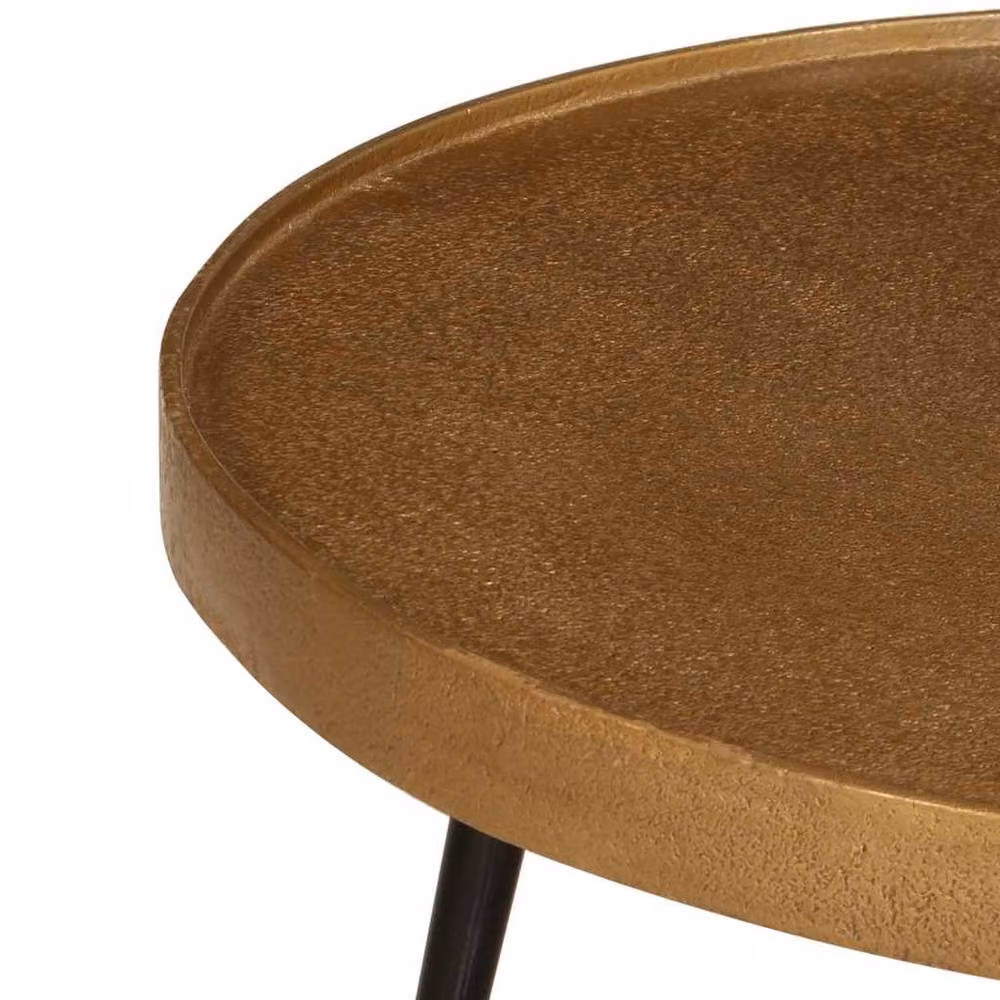 Berkfield Home Set of 2 Round Nested Coffee Tables in Gold Engineered Wood – 3