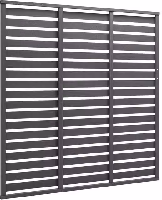 Berkfield Home Grey WPC Semi-Transparent Fence Panel W/H: 180 x 180 cm
