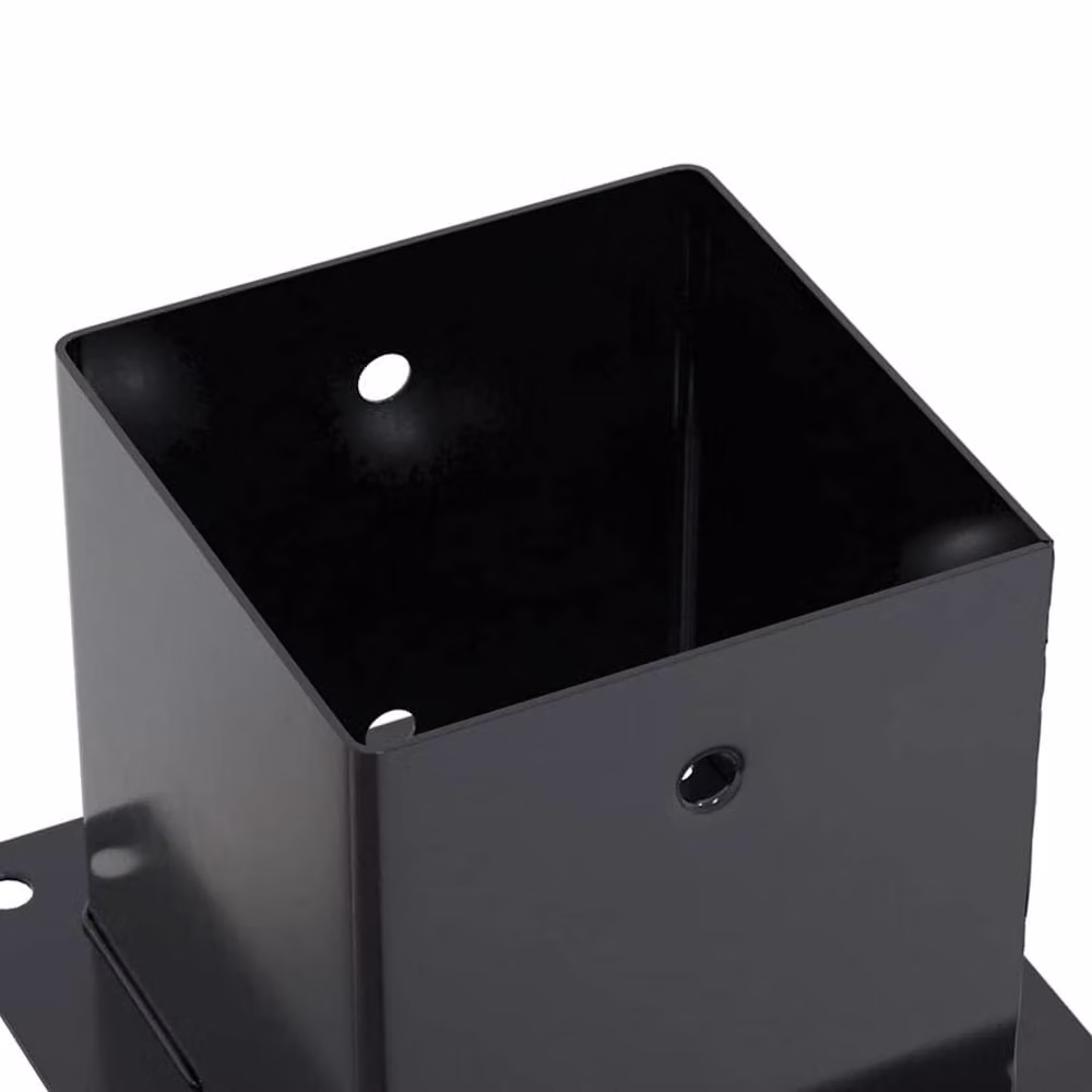 Berkfield Home Square Post Bases, 12 Pack, Anthracite Black Powder-coated Steel, 141 x 141 mm – 4
