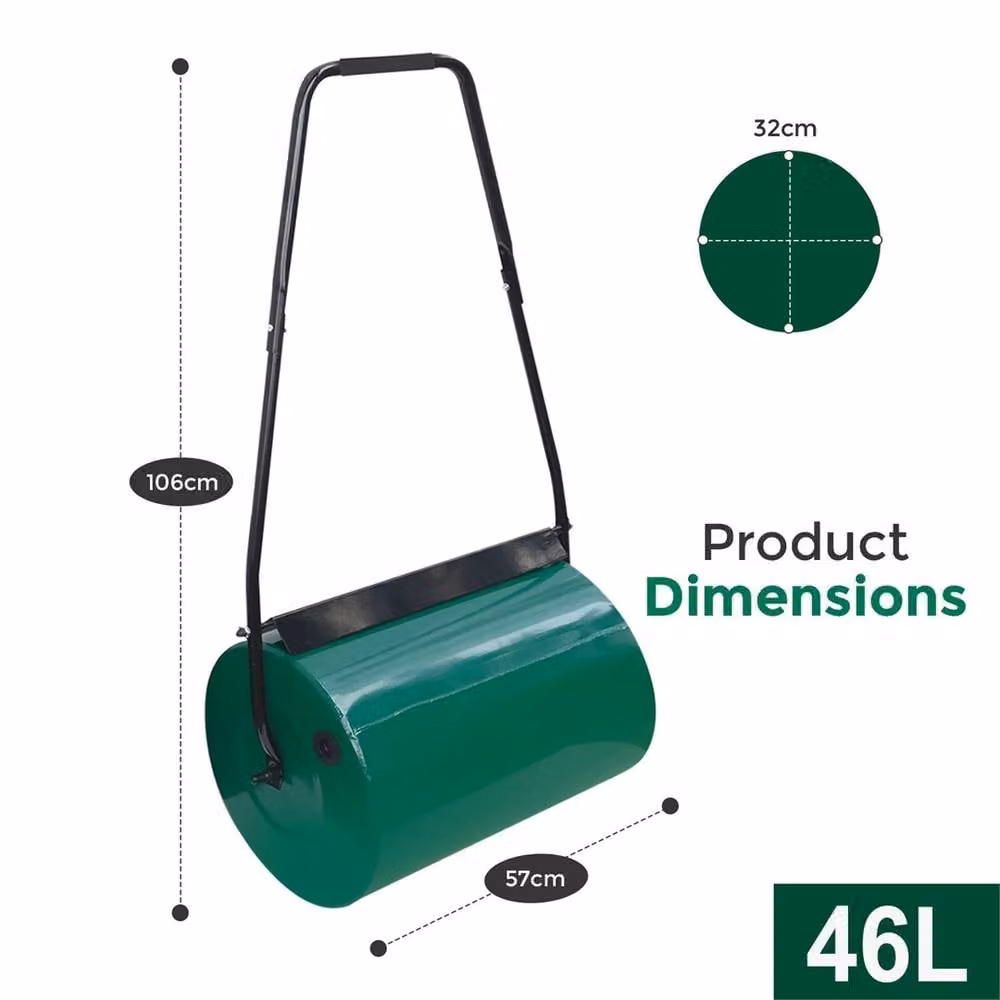 Nordara Green Metal Manual Grass Roller with 46L Wet Sand Filling Capacity – 2