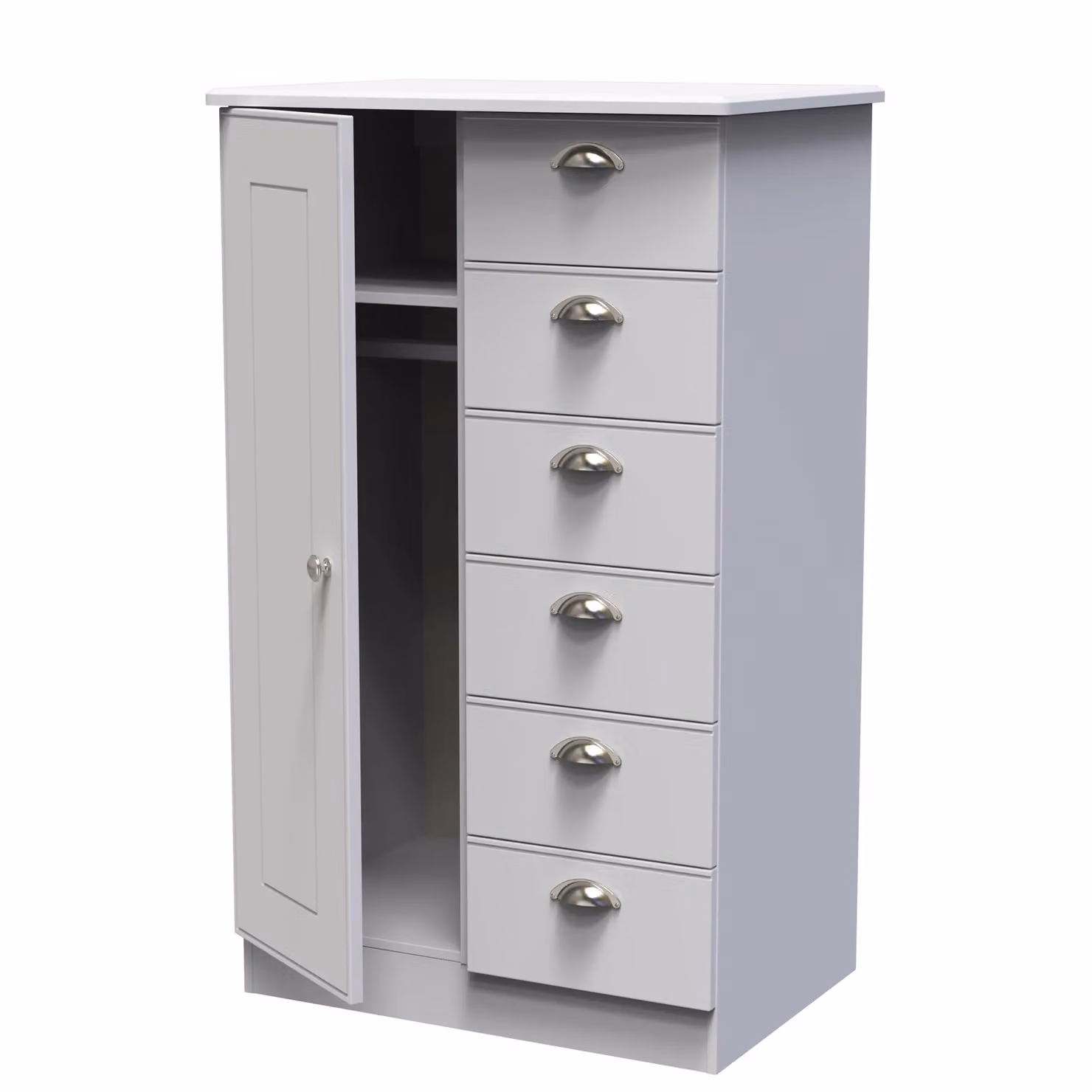 Ready Assembled 2 U Albert Grey Childrens Wardrobe with 1 Door and 5 Drawers – 2