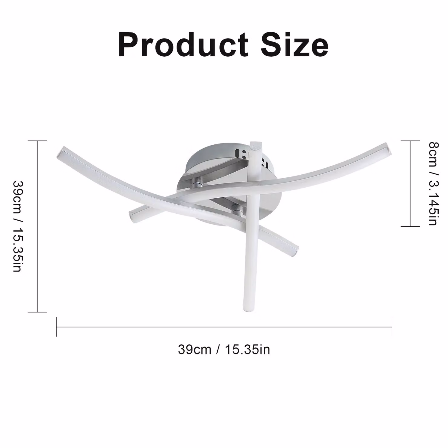 COMELY 18W Modern Curved LED Ceiling Light in Silver with 4500K Warm White Light – 2
