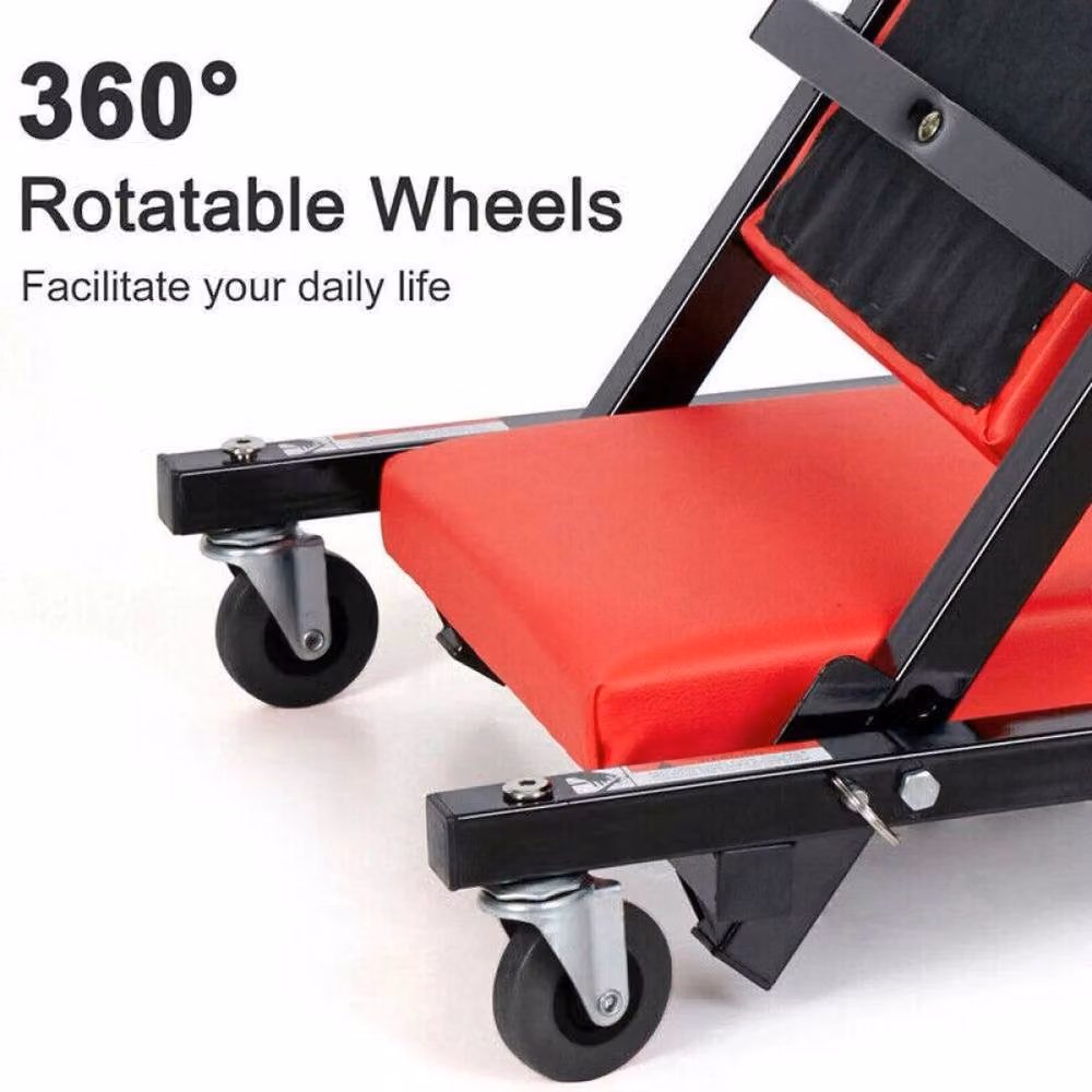 EONLION Garage Creeper Board Rolling Crawler Stool, Red – 3