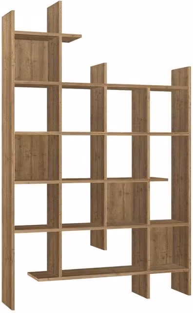 CALICOSY Manco 18-Shelf Shelving Unit in Light Brown, H 188 cm x W 122 cm x D 44.42 cm – 1