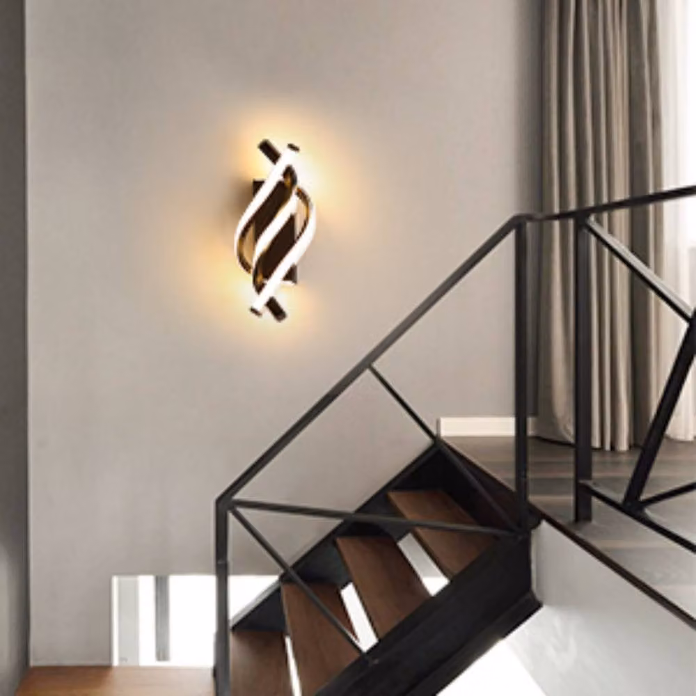 Pheashine Black Curved LED Wall Light, 18W, 3000K Warm White, 1440LM, 36 cm – 3
