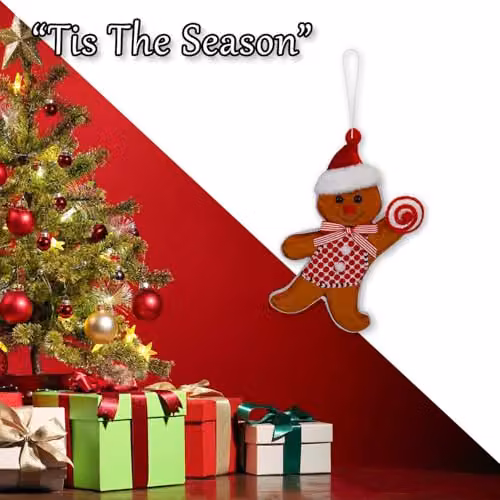 VFM e-Store Christmas Animal Hanging Decoration, Red and Multicolour Textile Pendant, Height: 31 cm, Width: 7 cm – 5