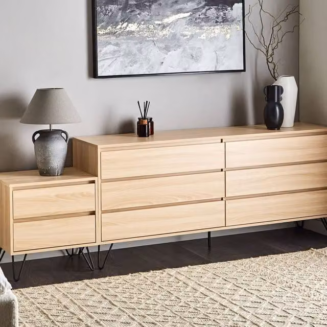 Wyld and Coco 6-Drawer Chest, Brown, W: 160 cm, D: 40 cm – 1