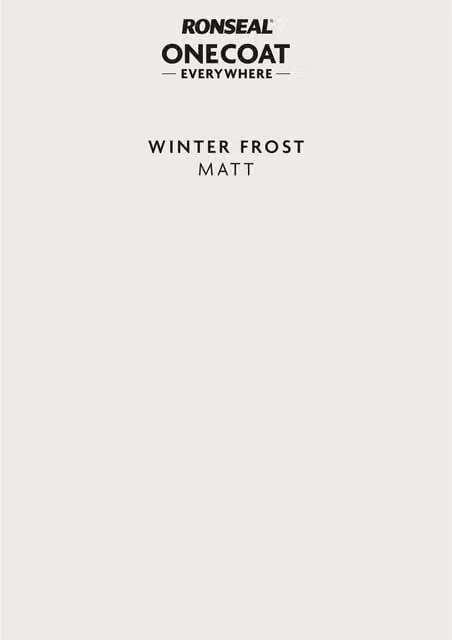 Ronseal One Coat Everywhere Peel and Stick Paint Sample in Winter Frost White
