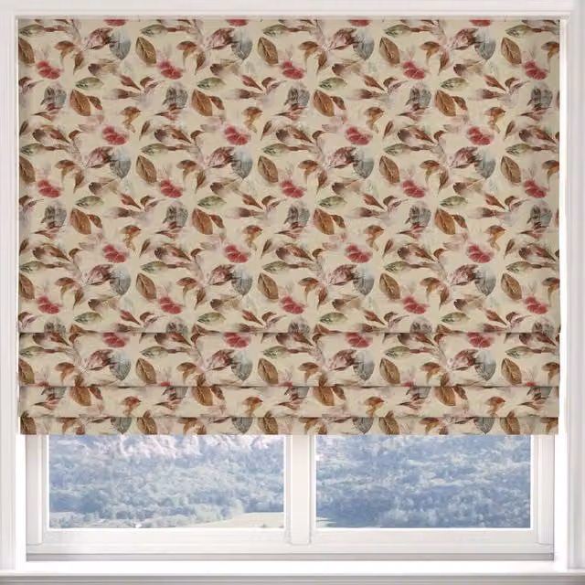 Ante Decor Made to Measure Blackout Roman Blind in Cream Floral Design