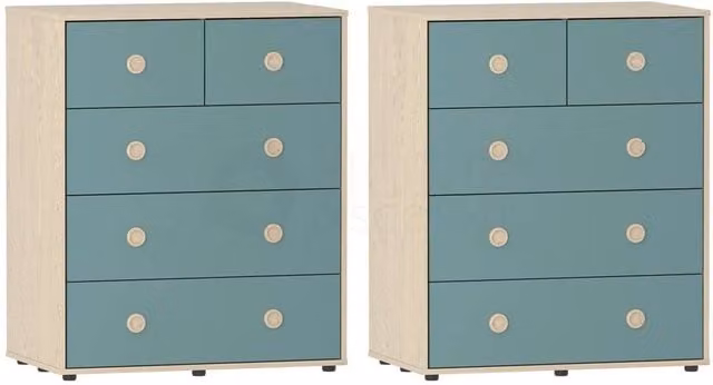 Kelvenix 5 Drawer Chest of Drawers in Green