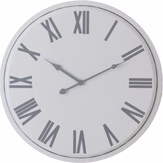KDMK Vintage Round Analog Wall Clock in White