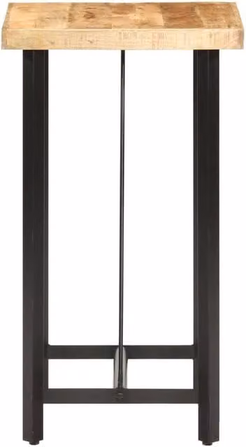 Berkfield Home Beautiful Rustic Square Bar Table in Brown Mango Wood and Metal, W/D/H: 60 x 60 x 107 cm
