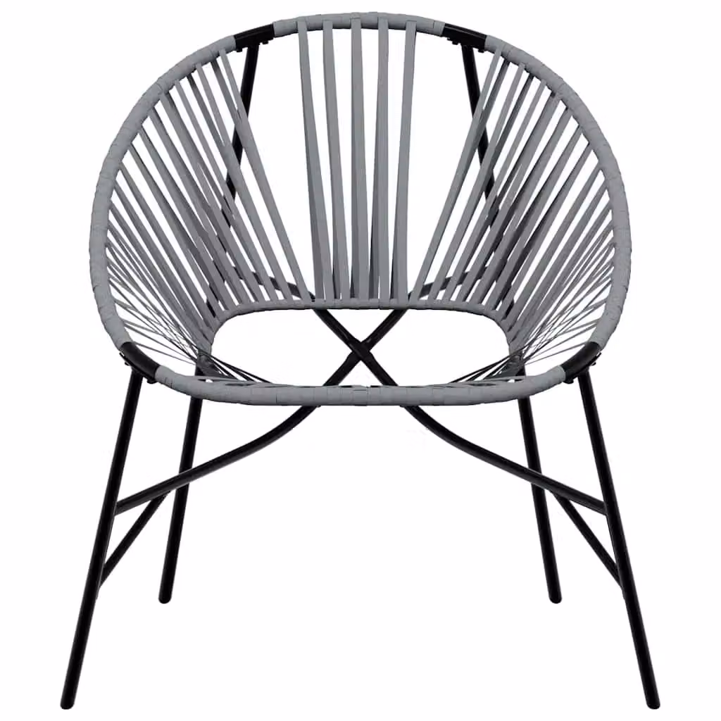 Berkfield Home Modern Garden Egg Chair in Black and Light Grey Poly Rattan – 2