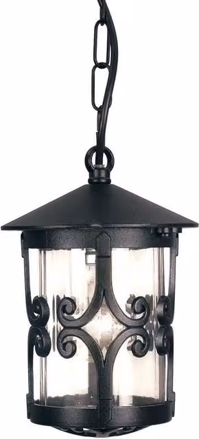 Netlighting Hereford Black Outdoor Ceiling Lantern with Transparent Glass and E27 Socket – 1