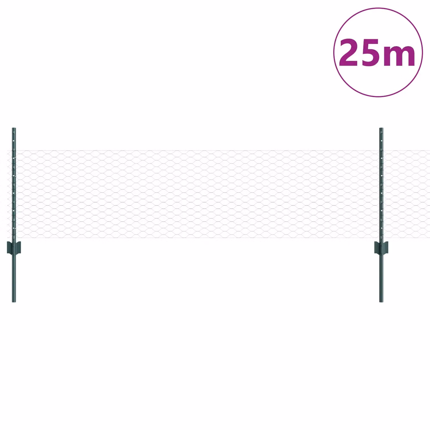 Berkfield Home Hexagonal Garden Fence Set of 2, Green Powder-Coated Steel – 2