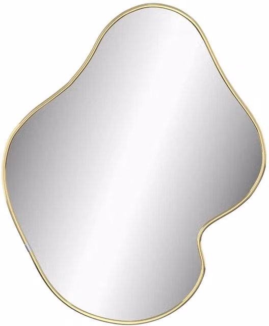 Berkfield Home Gold Minimalist Rectangular Wall Mirror W: 60 cm, H: 50 cm – 1