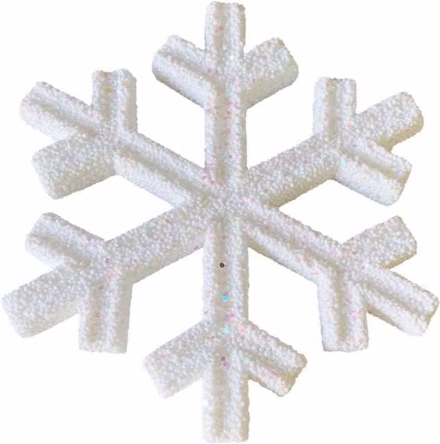KDMD White Glitter Snowflake Hanging Decoration, 2 Pack, Height: 25 cm