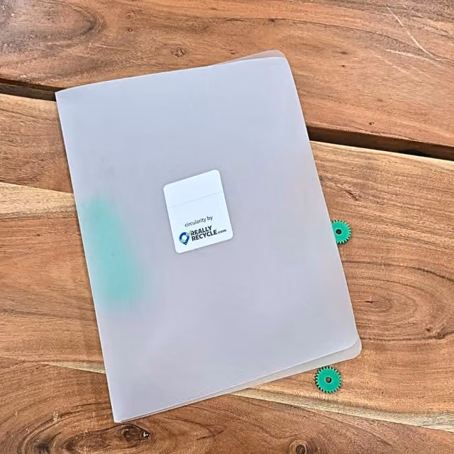 ReallyRecycle A4 Lever Arch Folio with Dry Wipe Cover in Cream/Beige