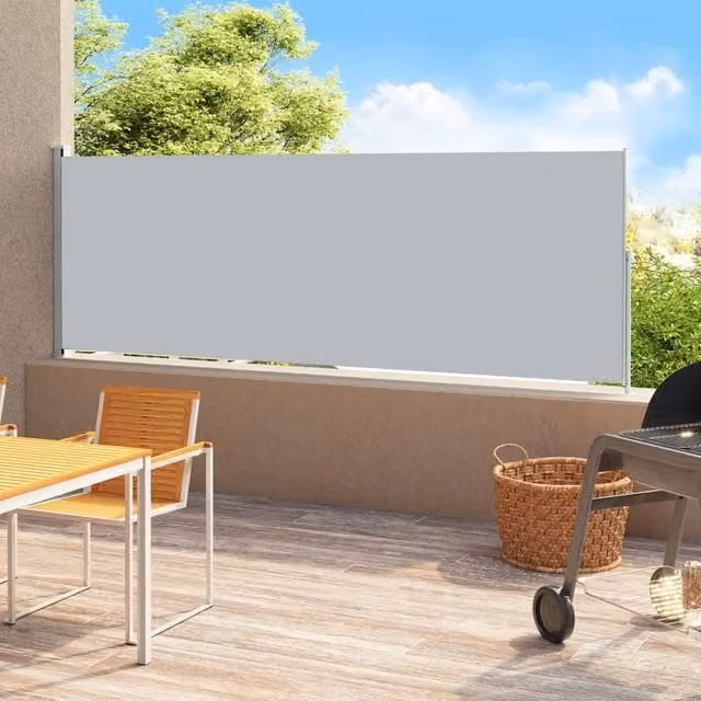 Berkfield Home Patio Retractable Side Awning in Grey, W/H: 500 x 180 cm