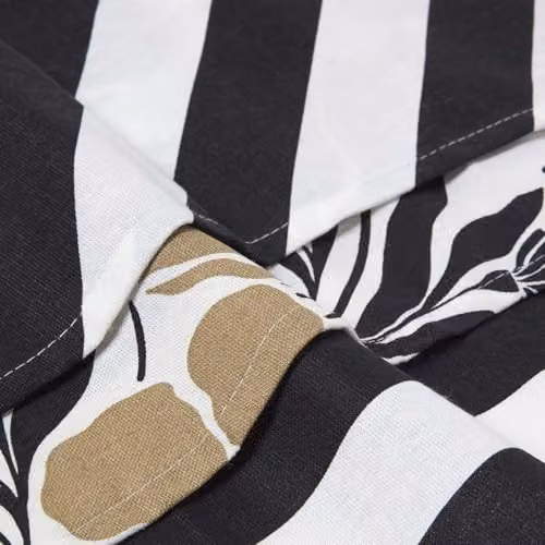 Homescapes Set of 3 Striped Cotton Tea Towels in Black and White, W/H: 45 x 65 cm – 4