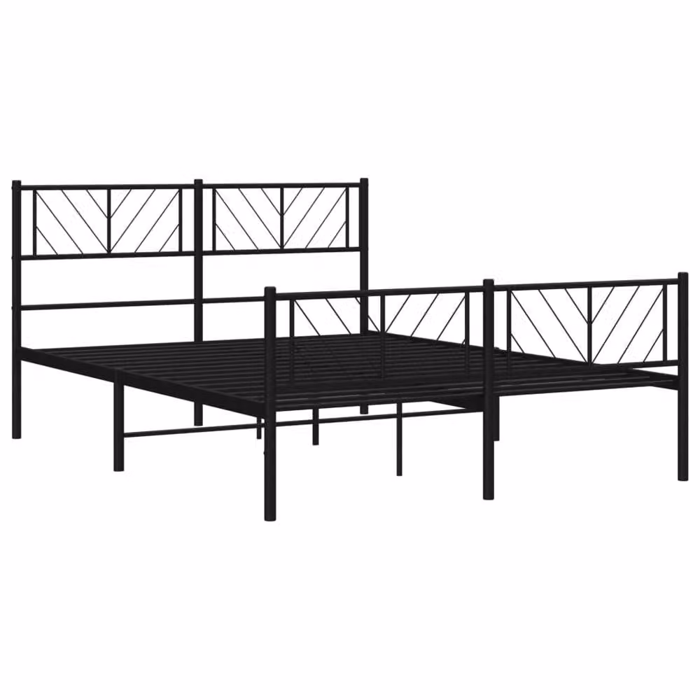 Berkfield Home Metal Bed Frame with Headboard and Footboard, Black, W: 140 cm, L: 190 cm – 3