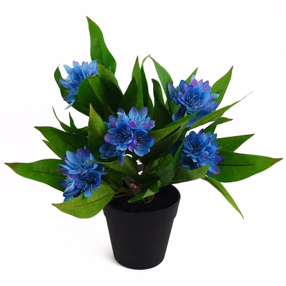 Botanik Blue and Green Artificial Freesia Potted Flowering Houseplant – 2