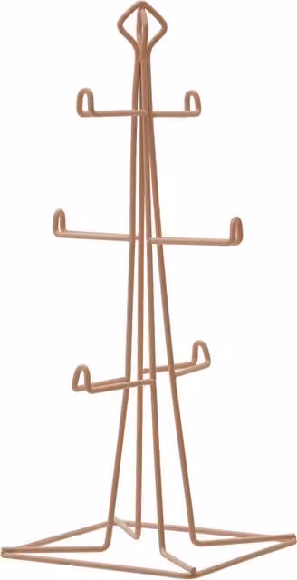 Orsina Copper Finish 6 Mug Tree in Pink Metal