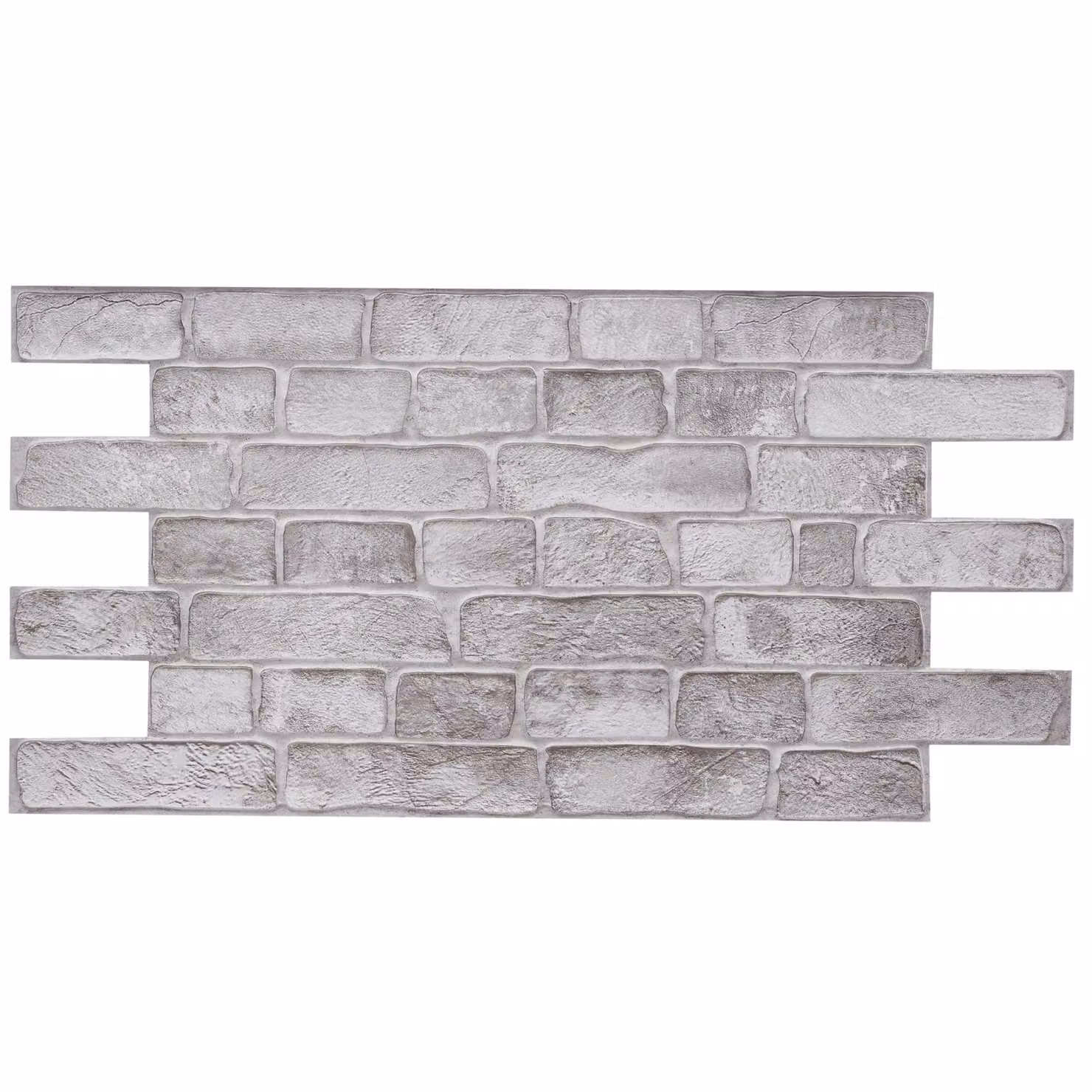 Novecrafto Grey Faux Brick Effect 3D PVC Wall Cladding Panels, 6 Sheets, W: 96 cm, H: 48 cm – 2