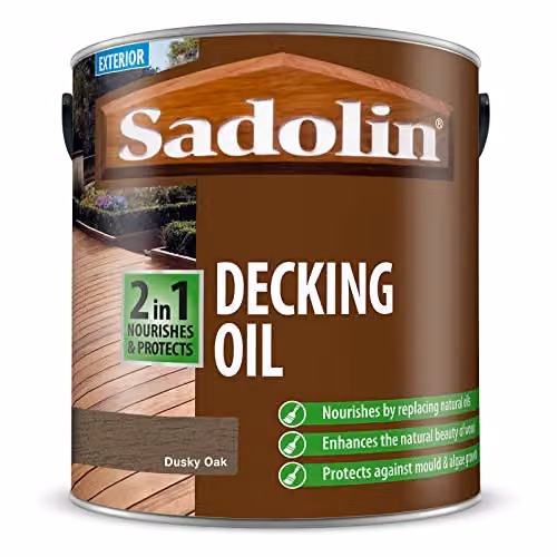 Sadolin Oak Wood Oil Wax with UV Protection and Water Repellent, 2.5 l, Brown
