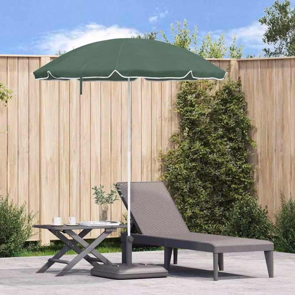 Berkfield Home Green Polyester Beach Parasol with Steel Central Pole, W/D/H: 161 x 193 cm – 2