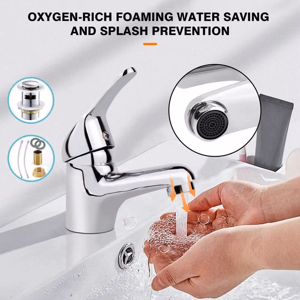 PAWNORA Chrome Brass Cloakroom Basin Mixer Tap in Silver – 2