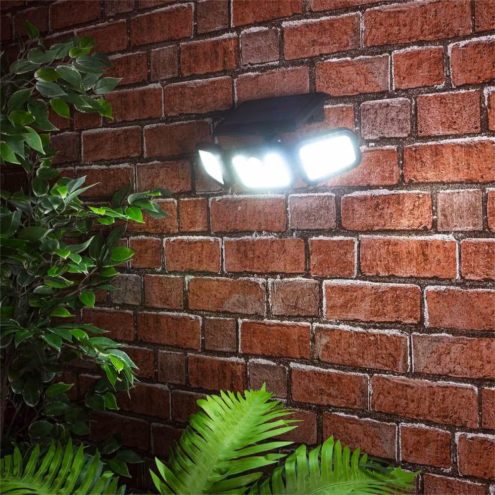 St Helens Home & Garden Solar Powered Motion Sensor LED Wall Security Floodlight in Black – 9