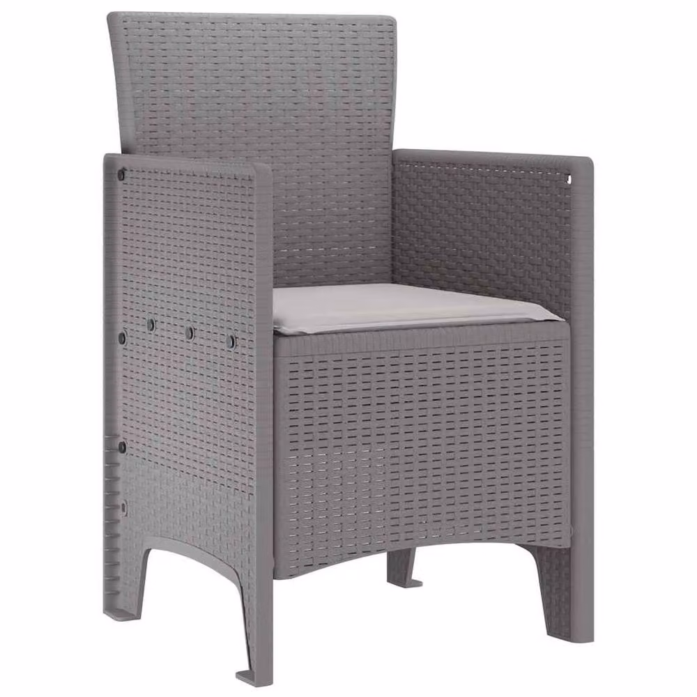 Berkfield Home Set of 2 Modern Grey Polyethylene Rattan Garden Chairs – 4