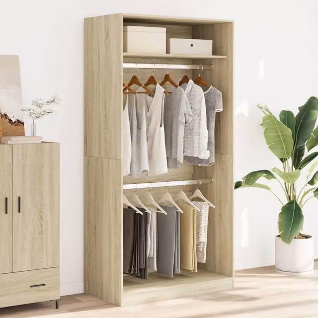 Berkfield Home Sonoma Oak Wardrobe in Beige, W/D/H: 100 x 50 x 200 cm