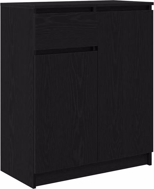 Berkfield Home Modern Black Oak Sideboard with Drawer, W/D/H: 71 x 35 x 84 cm