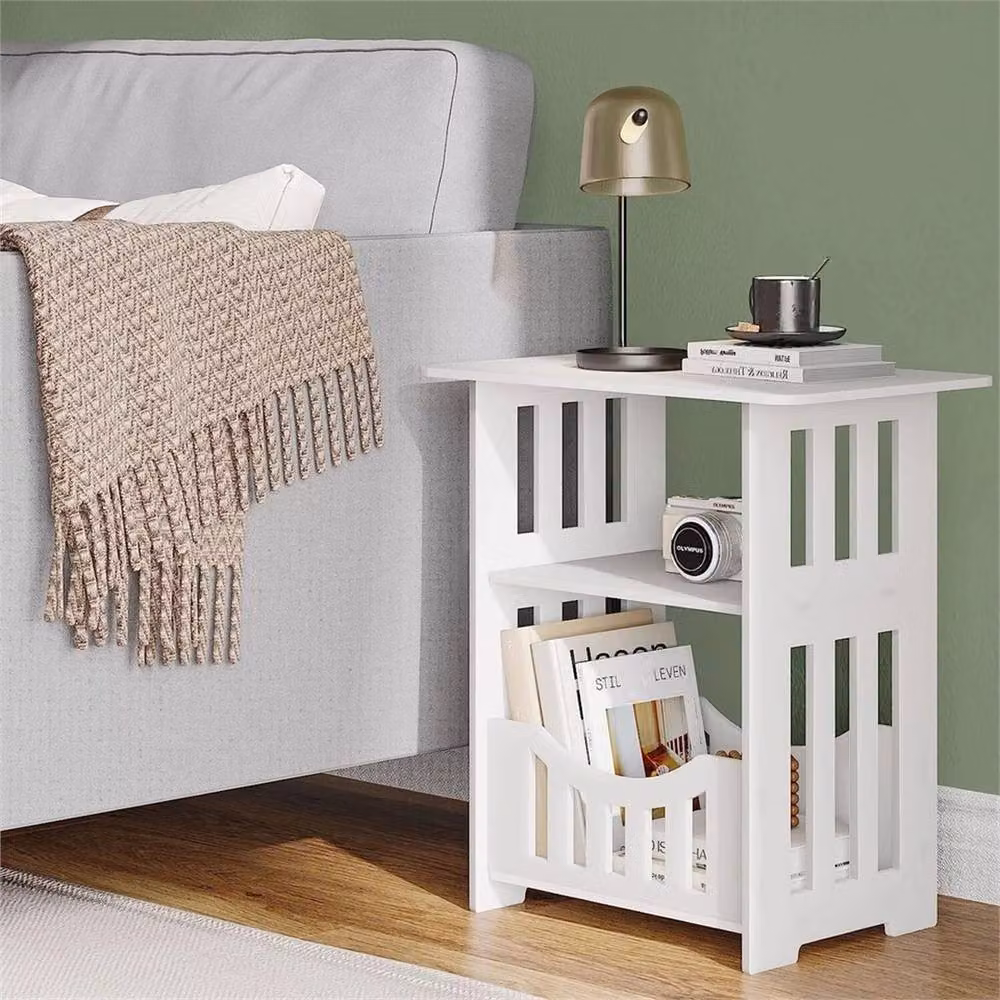 EONLION Square46 White Bedside Table with Drawer Cabinet – 4